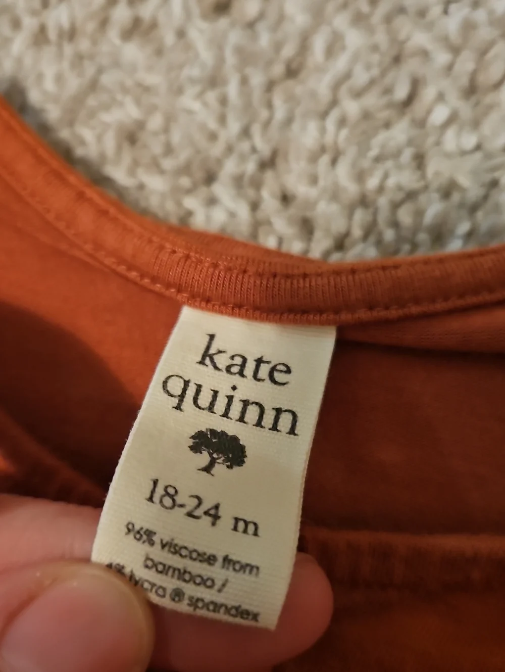 Kate Quinn 18-24M Bamboo Romper Rust Orange Dragonfly Embroidered